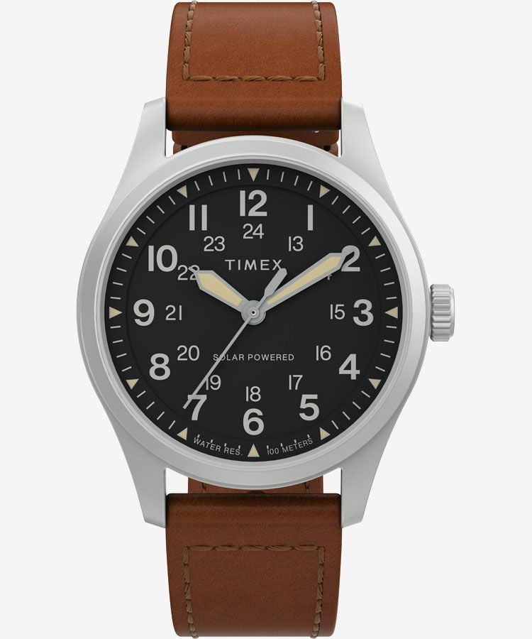 エクスペディション フィールド ポスト ソーラー 36mm レザー | TIMEX