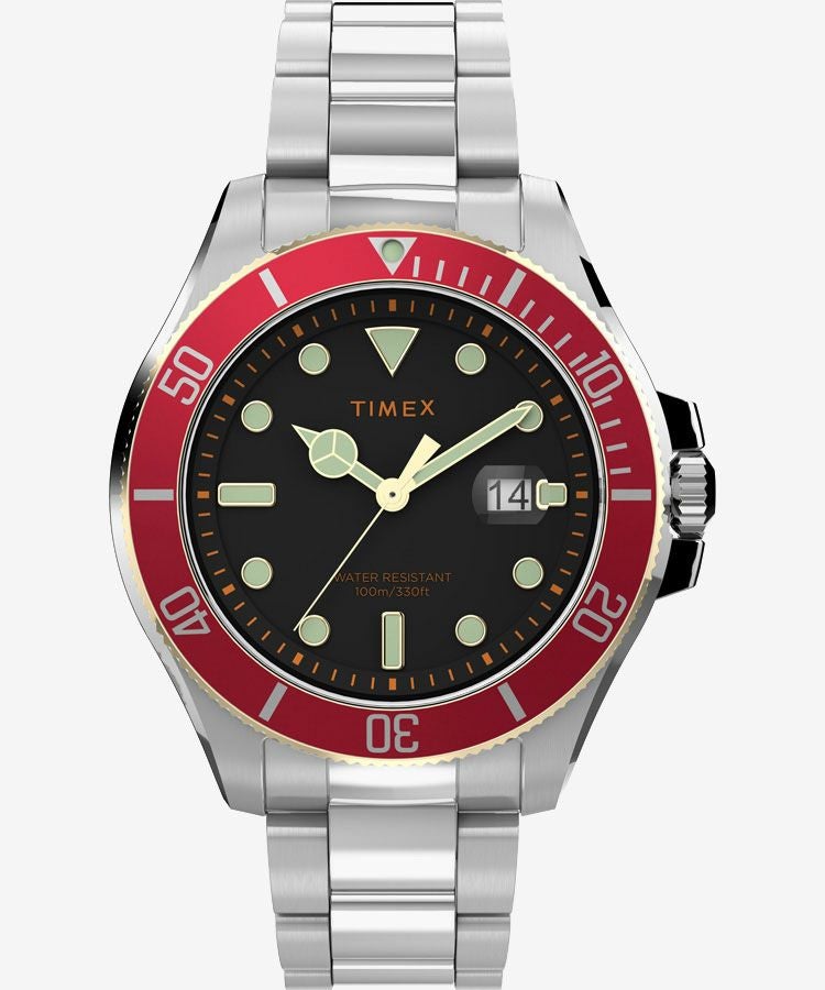 ハーバーサイドコースト 43mm レッドベゼル | TIMEXオンラインストア