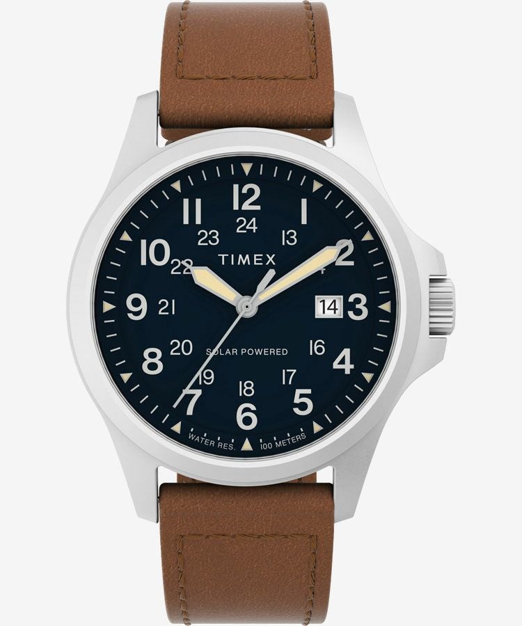 エクスペディション フィールド ポスト ソーラー 36mm レザー | TIMEX