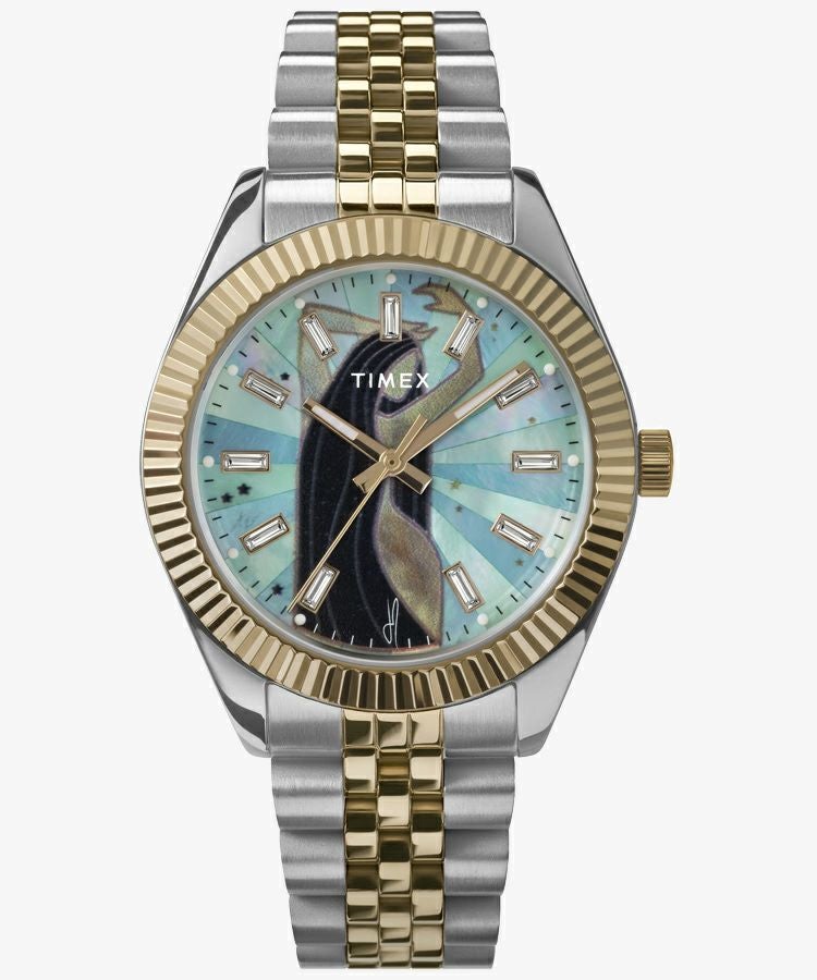 Timex X Jacquie Aiche Blue MOP Mosaic Dial ブルー | TIMEX